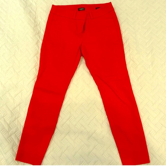 Loft 4P Marisa Skinny Pants in Orange/Cherise - Picture 1 of 6